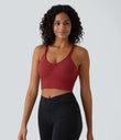 OneForm Seamless Flow Low Support Ruched Double Straps Sports Bra A-D Cups - American Beauty