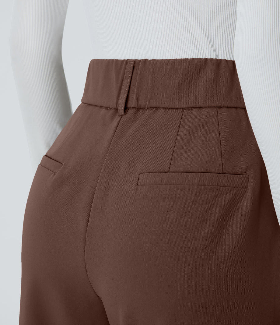 Halara Flex™ High Waisted Pocket Solid Work Tapered Pants - Rocky Road