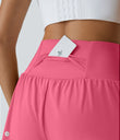 SoftlyZero™ Airy Super High Waisted 2-in-1 Cool Touch Yoga Shorts with Pockets - Pink Lemonade