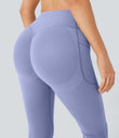 Halara UltraSculpt™ High Waisted Scrunch Butt Lifting Tummy Control Pocket Shaping Yoga Bootcut Leggings - Baby Lavender