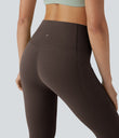 Halara UltraSculpt™ High Waisted Tummy Control Pedal Pusher Yoga Leggings with Pockets - Hot Fudge