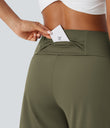 SoftlyZero™ Airy High Waisted Pockets Cool Touch Yoga Bermuda Shorts - Withered Green