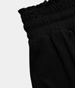 Frill High Waisted Elastic Waistband Drawstring Flowy Stacked Casual Shorts 3" - Black