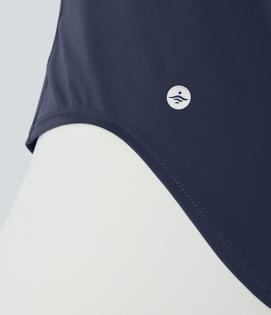 Halara UltraSculpt™ Round Neck Curved Hem Workout Tank Top - Mood Indigo
