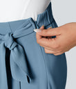 Halara Flex™ High Waisted Tie Side Wide Leg Work Pants - Whale Blue