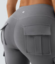 DayStretch High Waisted Cargo Pocket Skinny Yoga Leggings - Silent Storm