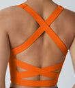 SoftlyZero™ Airy Square Neck Backless Crisscross Cropped Cool Touch Yoga Tank Top-UPF50+ - Exotic Orange