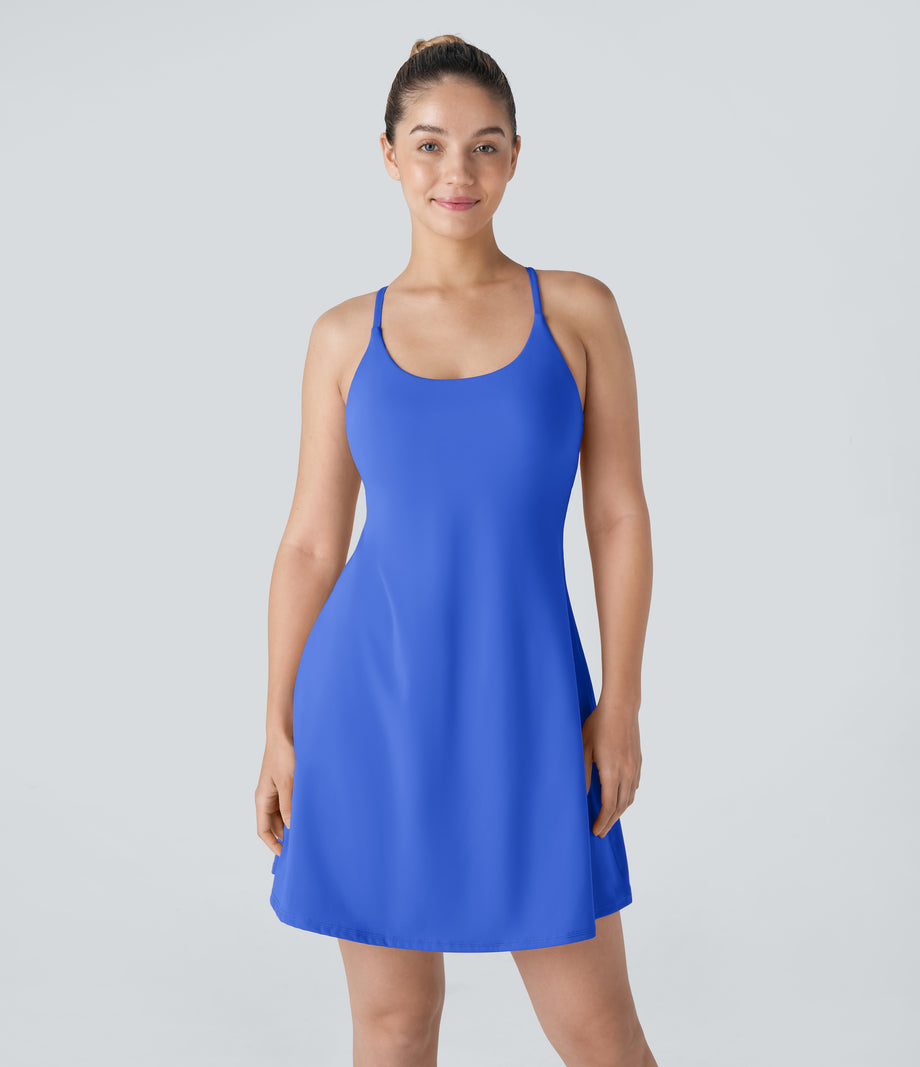 SoftlyZero™ Plush Backless Active Dress-Longer Length-Easy Peezy Edition - Lotus Blue