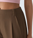Mid Rise Pocket Barrel Leg Baggy Work Pants - Partridge