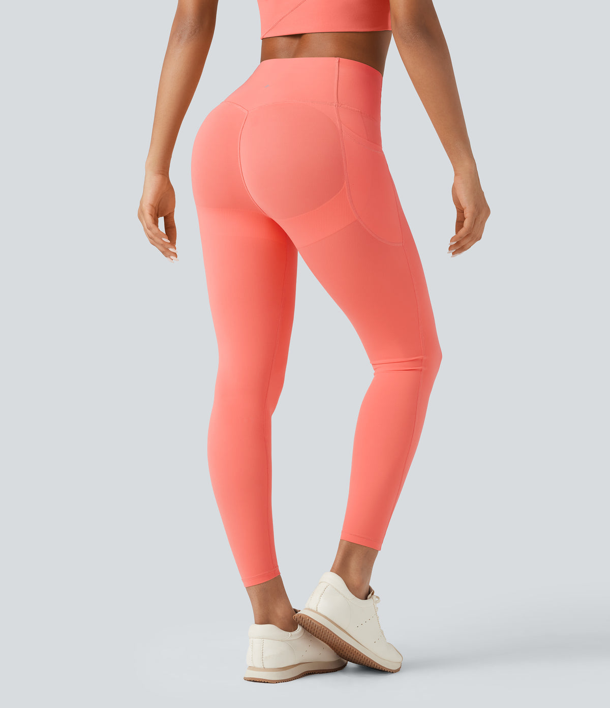 Halara UltraSculpt™ High Waisted Butt Lifting Tummy Control Pocket Shaping Workout Leggings - Fusion Coral