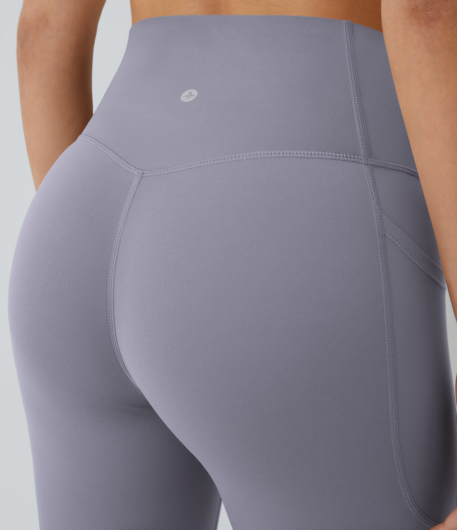 Halara UltraSculpt™ High Waisted Tummy Control Pocket Shaping Training Leggings - Falling Gray Purple