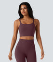 Halara UltraSculpt™ Double Straps Twisted Backless Cropped Yoga Tank Top - Evening Red