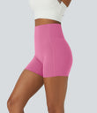 Halara UltraSculpt™ High Waisted Tummy Control Side Pocket Shaping Training Biker Shorts 5'' - Pink Power