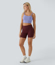 Double Straps Cropped Yoga Tank Top - Baby Lavender