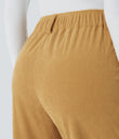 Mid Rise Zipper Pocket Corduroy Casual Pants - Amber Gold