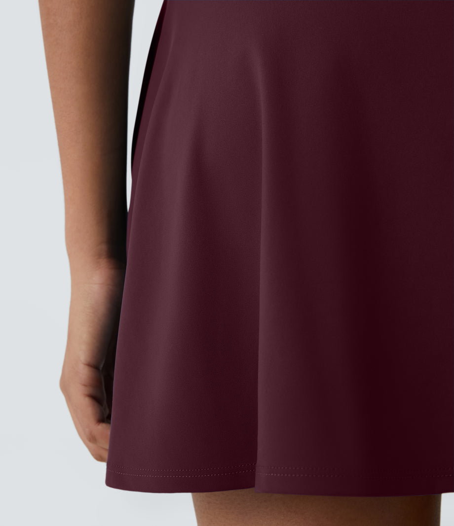 Flare Mini Dance Active Dress-Longer Length - Fig