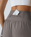 SoftlyZero™ Airy Super High Waisted 2-in-1 Cool Touch Yoga Shorts with Pockets - Steeple Gray