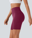 Halara UltraSculpt™ High Waisted Scrunch Butt Lifting Tummy Control Side Pocket Shaping Workout Biker Shorts 7'' - Red Plum