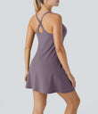 SoftlyZero™ Plush 2-in-1 Pocket Mini Active Dress DD-F Cups - Tulip Purple