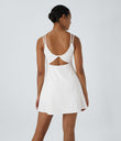 SoftlyZero™ Plush Double Straps 2-Piece Pocket Slip Dance Active Dress A-D Cups - White