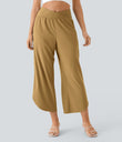 Breezeful™ High Waisted Crossover Quick Dry Resort Pants with Pockets - Wood Thrush