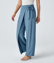 Halara Flex™ High Waisted Tie Side Wide Leg Work Pants - Whale Blue