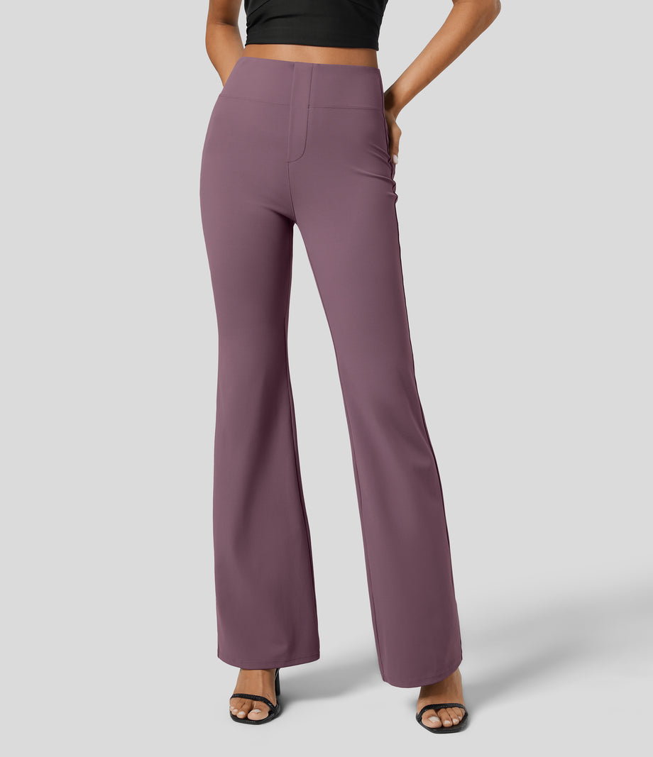 Halara Flex™ High Waisted Back Side Pocket Slight Flare Work Pants - Moonscape