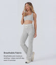 High Waisted Drawstring Stripe Flare Yoga Pants with Pockets - Zebra Ripple