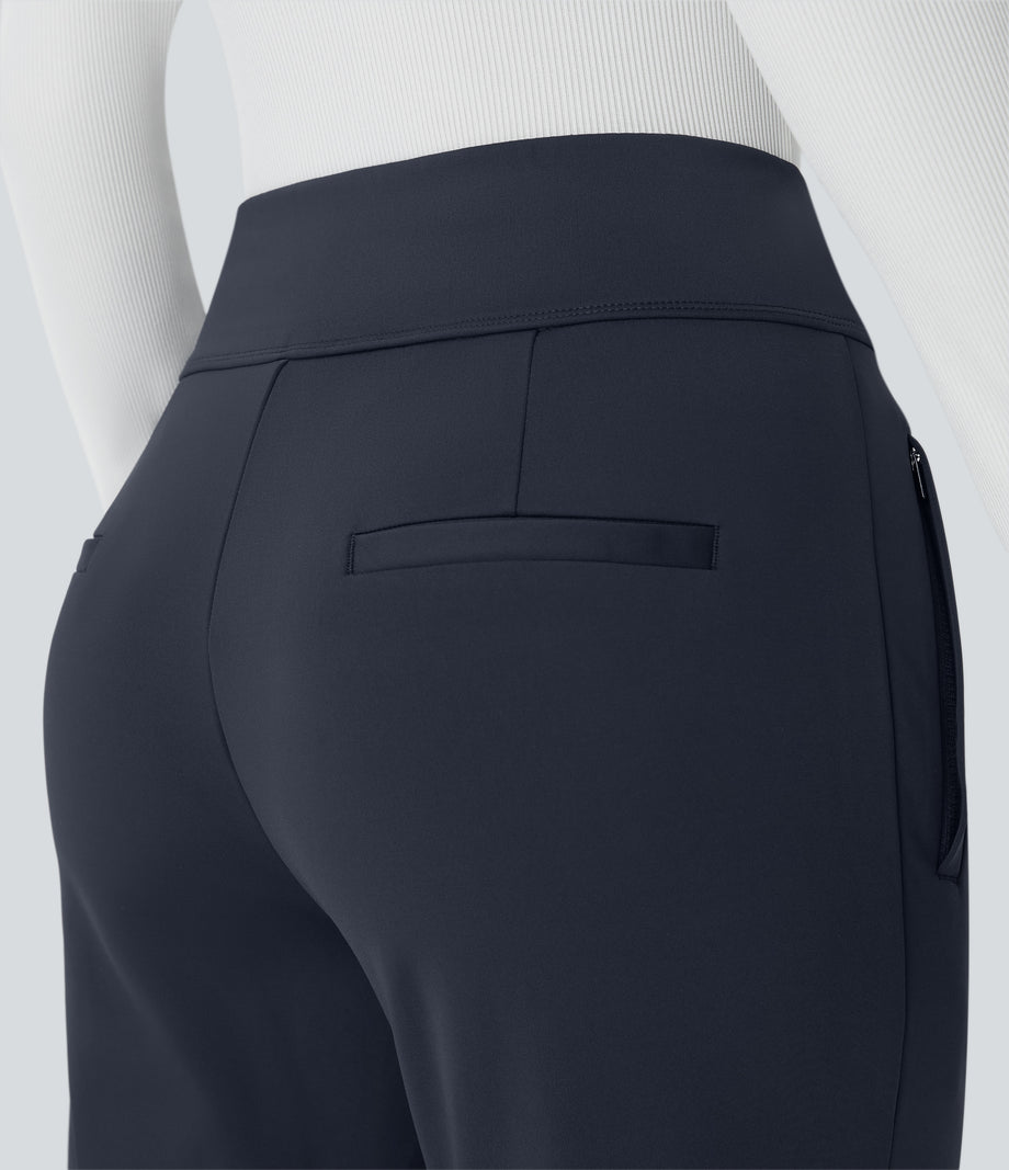 Halara Flex™ DayStretch Mid Rise Side Zipper Pocket Work Flare Pants - Midnight Blue