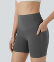 Halara UltraSculpt™ High Waisted Butt Lifting Tummy Control Pocket Shaping Training Biker Shorts 5'' - Volcanic Ash