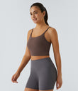 Basic Padded Workout Cropped Low Support Tank Top A-D Cups - Bracken
