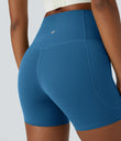 Halara UltraSculpt™ High Waisted Tummy Control Side Pocket Shaping Training Biker Shorts 5'' - Vallarta Blue