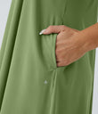 Breezeful™ Backless Racerback Side Pocket High Low Flowy Midi Quick Dry Casual Dress - Hot Wasabi - Green