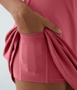 SoftlyZero™ Plush Double Straps 2-Piece Pocket Slip Dance Active Dress A-D Cups - Begonia Rouge