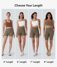 Halara UltraSculpt™ High Waisted Tummy Control Pocket Shaping Training Biker Shorts 9'' - Dawn Brown