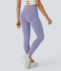Halara UltraSculpt™ High Waisted Butt Lifting Tummy Control Pocket Shaping Workout Leggings - Falling Gray Purple