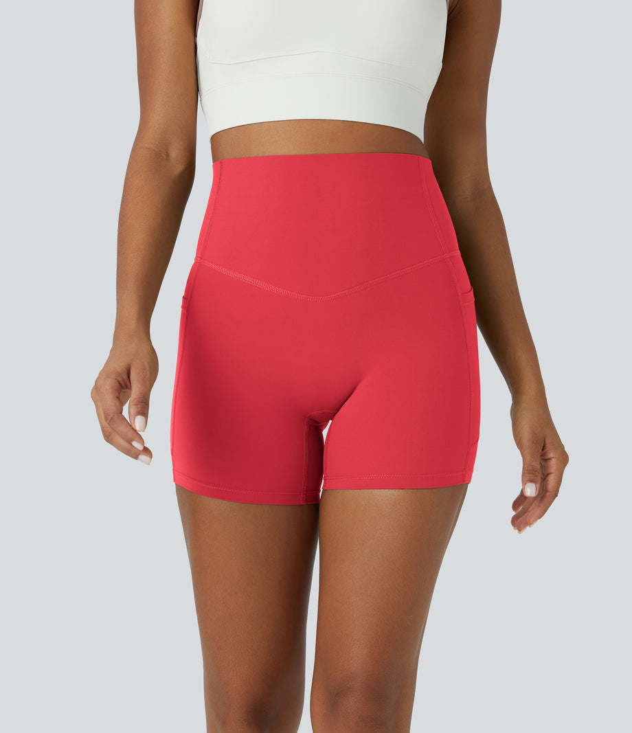 Halara UltraSculpt™ High Waisted Tummy Control Side Pocket Shaping Training Biker Shorts 5'' - Bittersweet