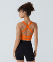 SoftlyZero™ Airy Square Neck Backless Crisscross Cropped Cool Touch Yoga Tank Top-UPF50+ - Exotic Orange
