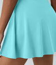SoftlyZero™ Airy Backless Twisted Flare Low Support Dance Active Dress-Longer Length-Easy Peezy Edition A-D Cups - Loka Blue