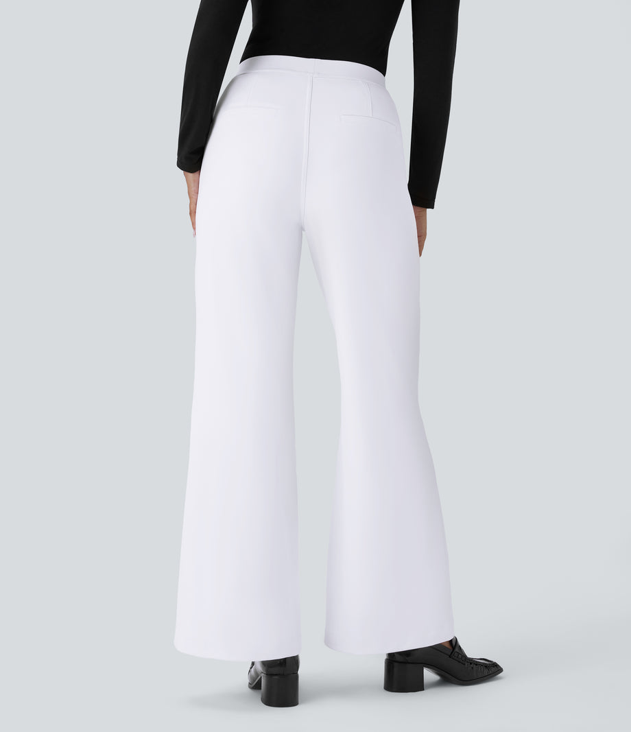 Halara Flex™ DayStretch High Waisted Pocket Work Flare Pants - White