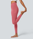 SoftlyZero™ Crossover Pocket Plain Leggings-UPF50+ - Begonia Rouge