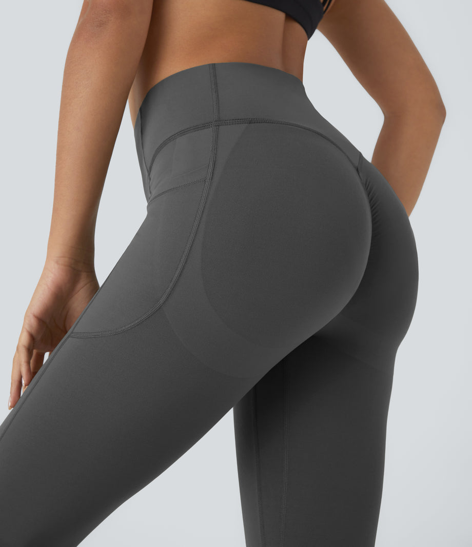 Halara UltraSculpt™ High Waisted Scrunch Butt Lifting Tummy Control Pocket Shaping Capri Training Leggings - Volcanic Ash