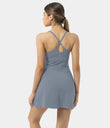 SoftlyZero™ Plush Backless Active Dress - Gray Haze Blue