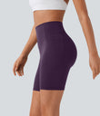Halara UltraSculpt™ High Waisted Scrunch Butt Lifting Tummy Control Side Pocket Shaping Workout Biker Shorts 7'' - Blackberry Cordial