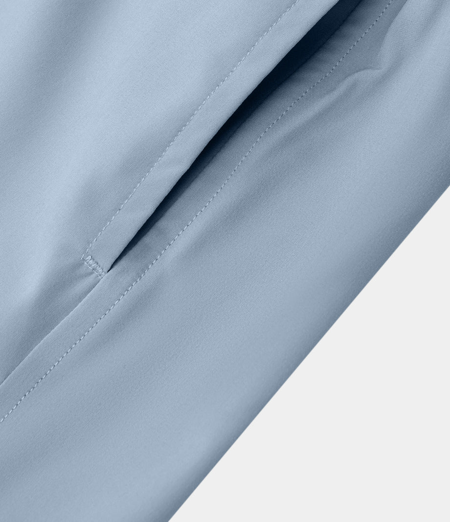 Breezeful™ High Waisted Crossover Pocket 2-in-1 Quick Dry Yoga Shorts 4" - Ballad Blue