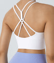 OneForm Seamless Flow Low Support Ruched Double Straps Sports Bra A-D Cups - White
