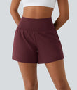 SoftlyZero™ Airy Super High Waisted 2-in-1  Cool Touch Yoga Shorts 5'' with Pockets-Longer Length - Zinfandel
