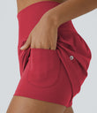 SoftlyZero™ Airy Super High Waisted 2-in-1 Cool Touch Yoga Shorts with Pockets - Winterberry