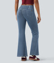 Halara Flex™ High Waisted Crossover Pocket Washed Casual Jeans -  Blue Jasper Denim