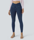 Halara Flex™ Crossover Pocket Washed Denim Work Leggings - Unitary Blue Denim